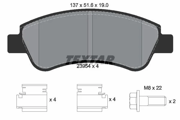 Brake Pad Set, disc brake TEXTAR 2395401
