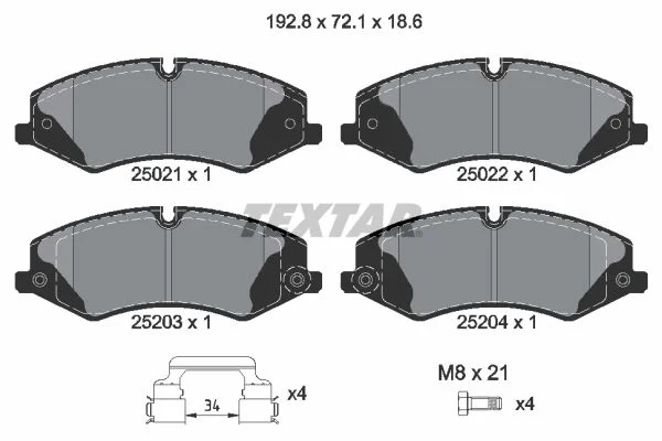 Brake Pad Set, disc brake TEXTAR 2502201