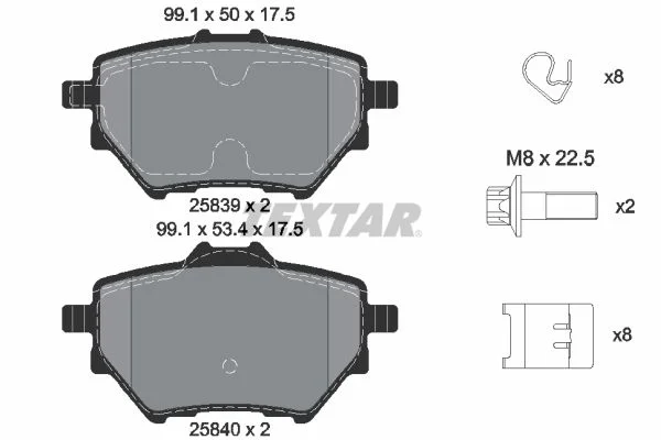Brake Pad Set, disc brake TEXTAR 2583901
