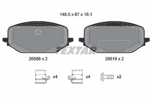 Brake Pad Set, disc brake TEXTAR 2658801