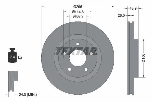 Brake Disc TEXTAR 92167405
