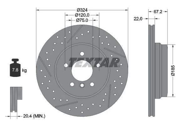 Brake Disc TEXTAR 92231203
