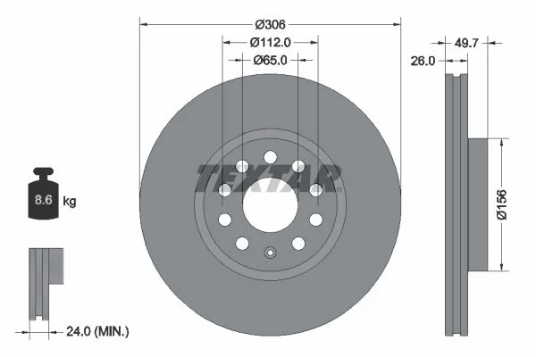 Brake Disc TEXTAR 92334805