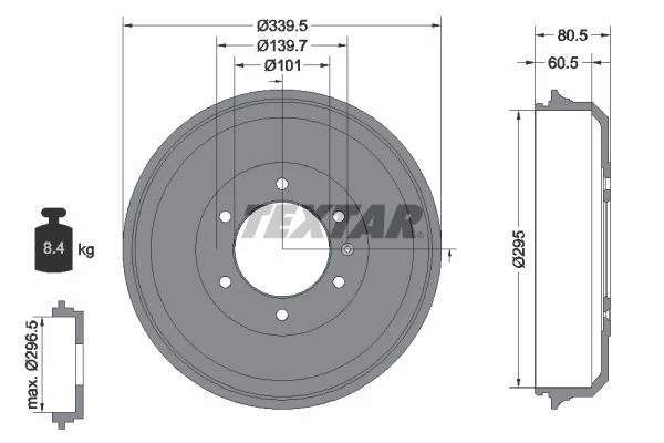 Brake Drum TEXTAR 94043300