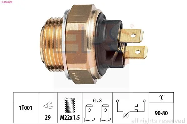 Spínač teploty, ventilátor chladiča EPS 1.850.002