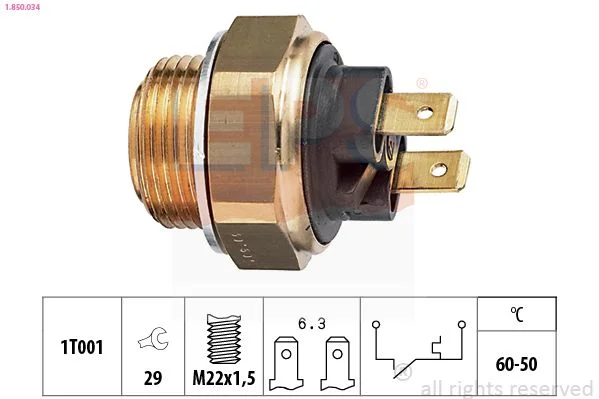 Spínač teploty, ventilátor chladiča EPS 1.850.034