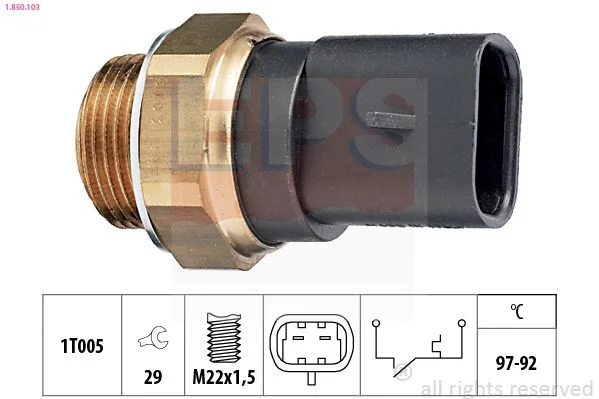 Temperature Switch, radiator fan EPS 1.850.103