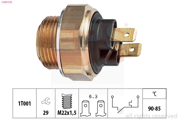 Spínač teploty, ventilátor chladiča EPS 1.850.134