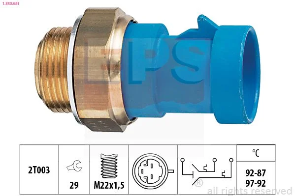 Temperature Switch, radiator fan EPS 1.850.681