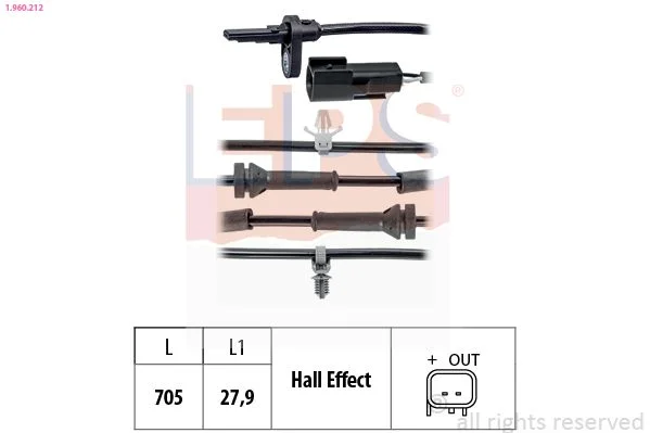 Sensor, wheel speed EPS 1.960.212