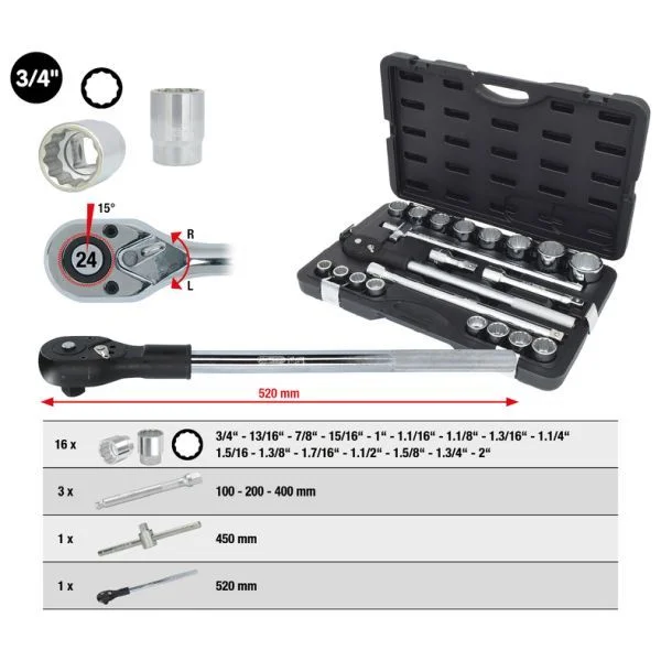 Veržliarakčių rinkinys KS TOOLS 911.0751