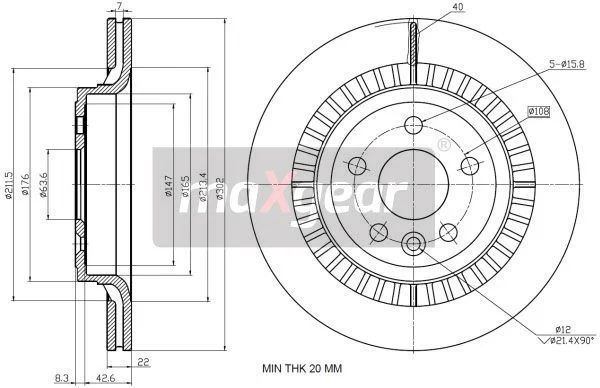 Brzdový kotúč MAXGEAR 19-2335
