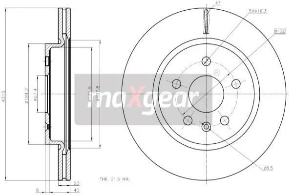 Brzdový kotúč MAXGEAR 19-2368