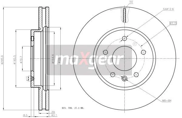 Brzdový kotúč MAXGEAR 19-2369