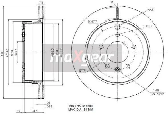 Brake Disc MAXGEAR 19-2370