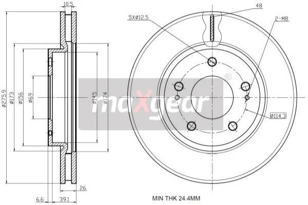 Brzdový kotúč MAXGEAR 19-2388