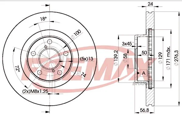 Stabdžių diskas FREMAX BD-0033