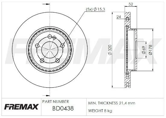 Stabdžių diskas FREMAX BD-0438
