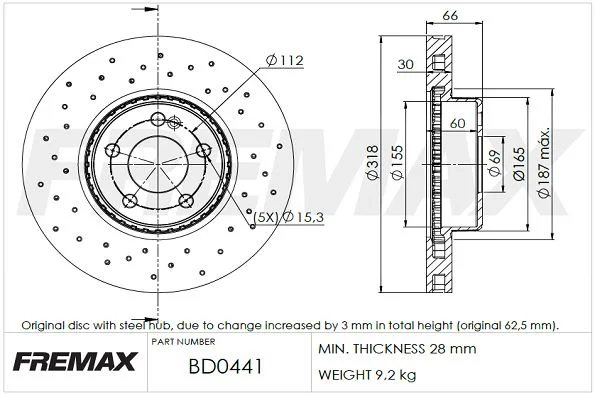 Stabdžių diskas FREMAX BD-0441