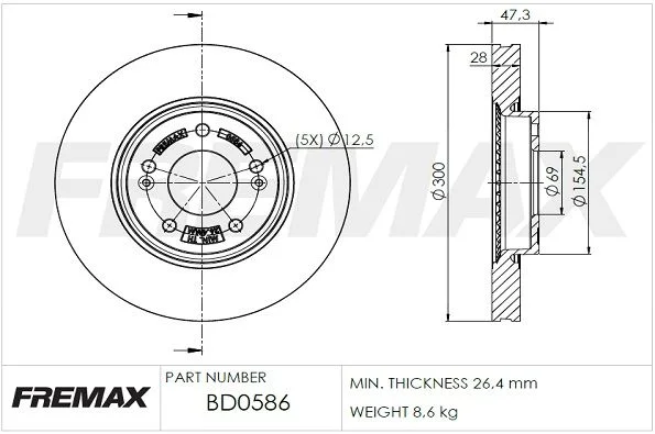 Stabdžių diskas FREMAX BD-0586