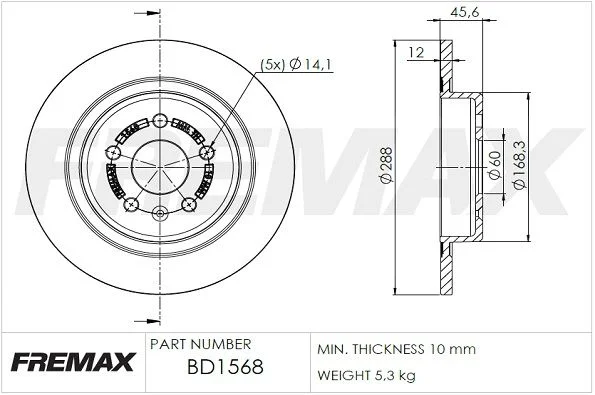 Stabdžių diskas FREMAX BD-1568