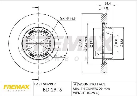 Stabdžių diskas FREMAX BD-2916