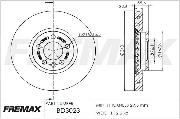 Stabdžių diskas FREMAX BD-3023