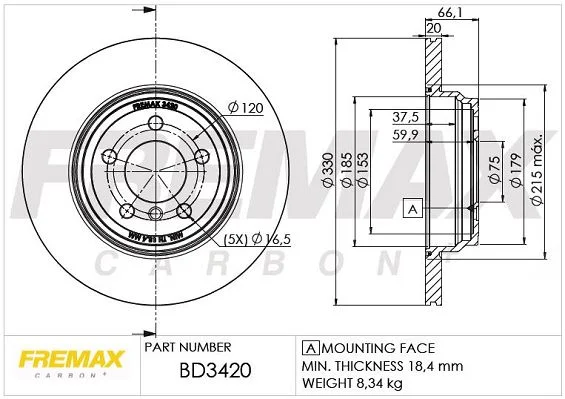 Stabdžių diskas FREMAX BD-3420