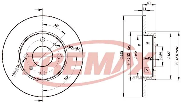 Stabdžių diskas FREMAX BD-3465
