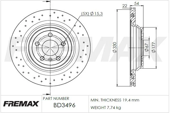 Stabdžių diskas FREMAX BD-3496