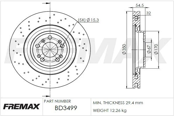 Stabdžių diskas FREMAX BD-3499