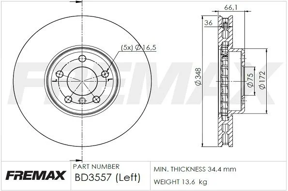 Stabdžių diskas FREMAX BD-3557