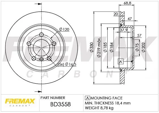 Stabdžių diskas FREMAX BD-3558