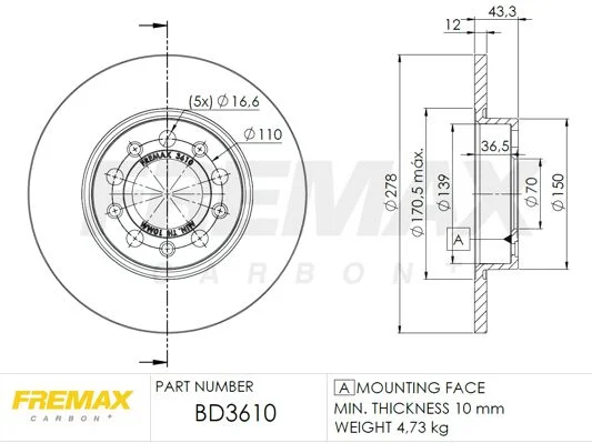 Brake Disc FREMAX BD-3610