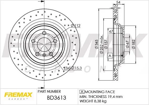 Stabdžių diskas FREMAX BD-3613