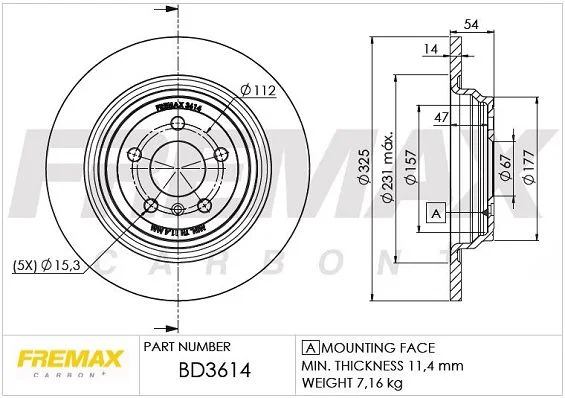 Stabdžių diskas FREMAX BD-3614