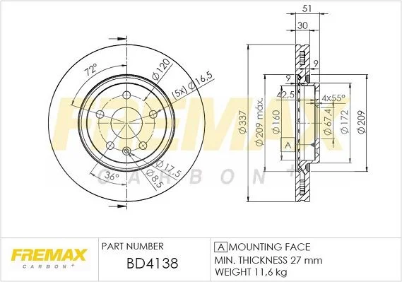 Stabdžių diskas FREMAX BD-4138
