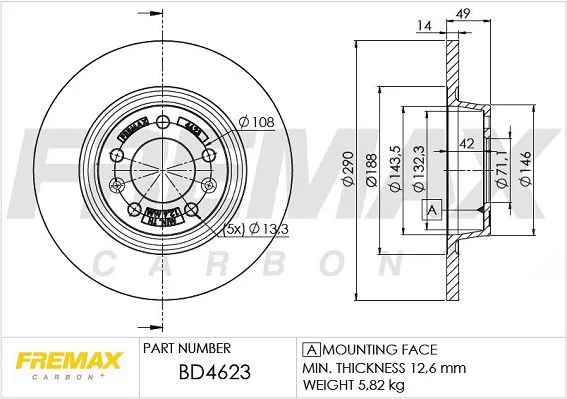 Stabdžių diskas FREMAX BD-4623