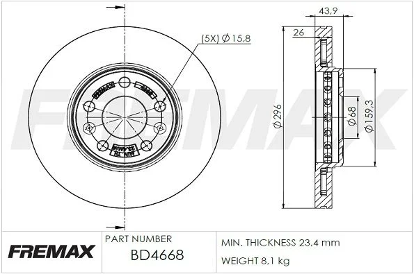 Stabdžių diskas FREMAX BD-4668