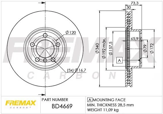 Stabdžių diskas FREMAX BD-4669