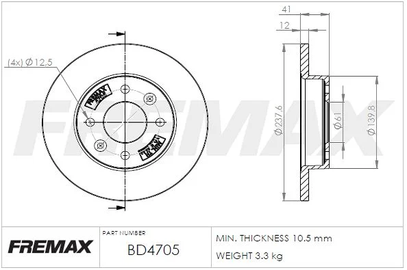 Stabdžių diskas FREMAX BD-4705