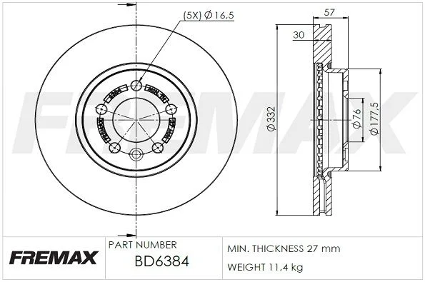 Stabdžių diskas FREMAX BD-6384