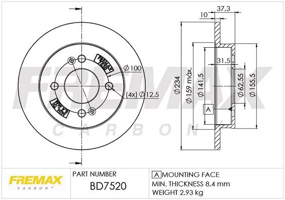 Stabdžių diskas FREMAX BD-7520