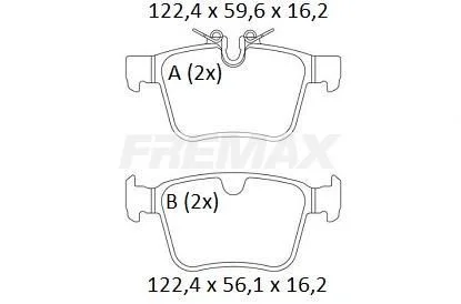 Brake Pad Set, disc brake FREMAX FBP-2617
