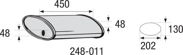 Vidurinis duslintuvas, universalus BOSAL 248011