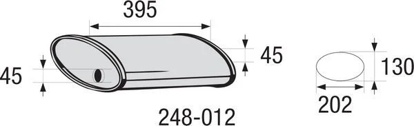 Vidurinis duslintuvas, universalus BOSAL 248012