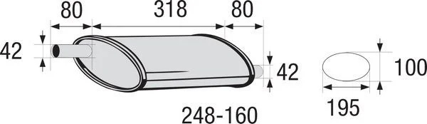 Vidurinis duslintuvas, universalus BOSAL 248-160