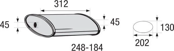 Vidurinis duslintuvas, universalus BOSAL 248184