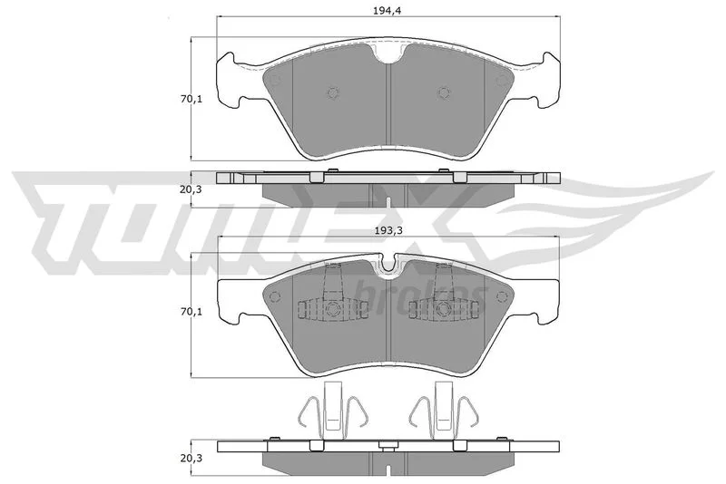 Stabdžių trinkelių rinkinys, diskinis stabdys TOMEX Brakes TX 14-57