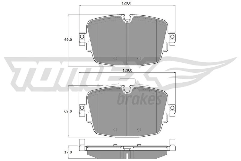 Stabdžių trinkelių rinkinys, diskinis stabdys TOMEX Brakes TX 16-13
